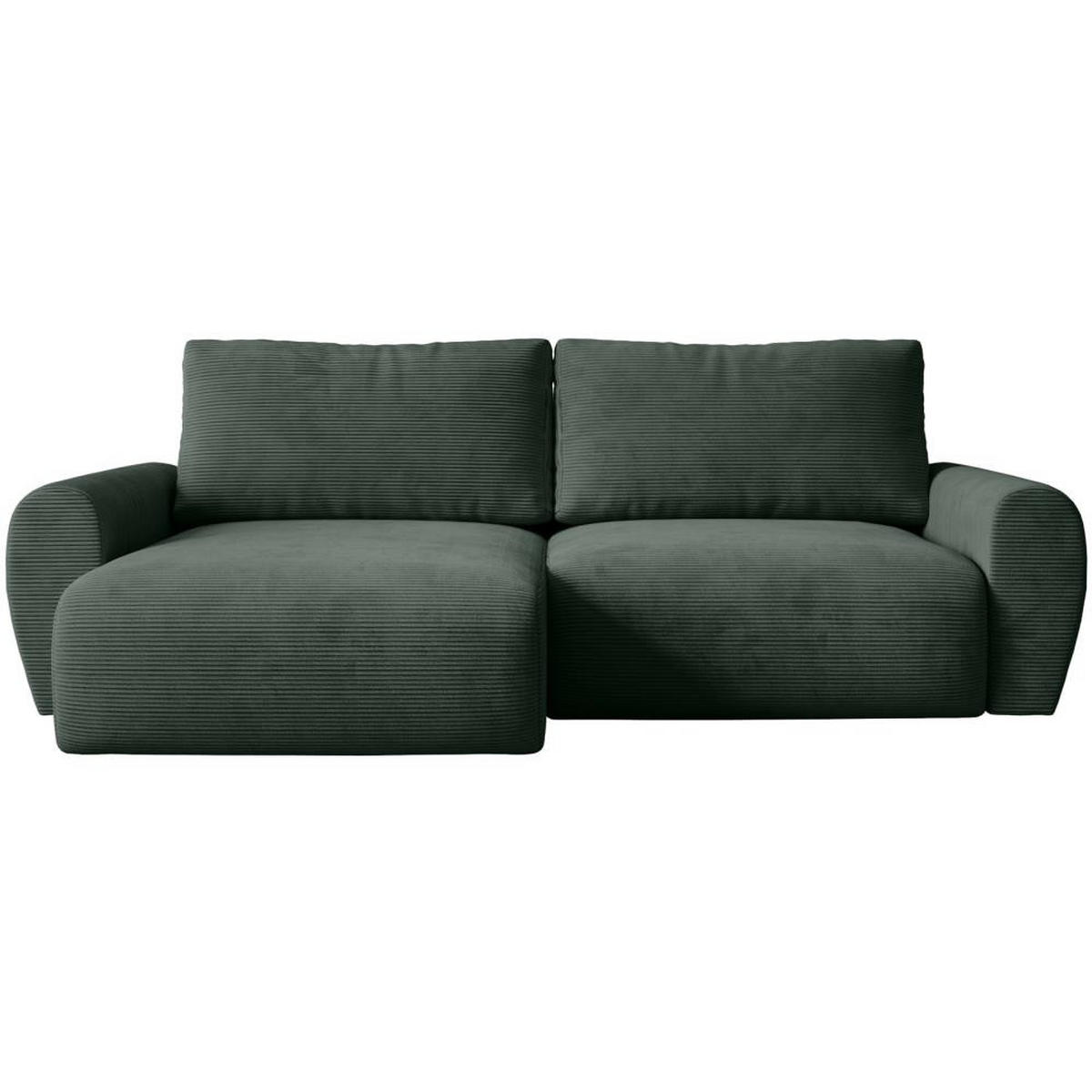 ECKSCHLAFSOFA Poss L grün links - Grün, Textil (253/153cm) - Beautysofa