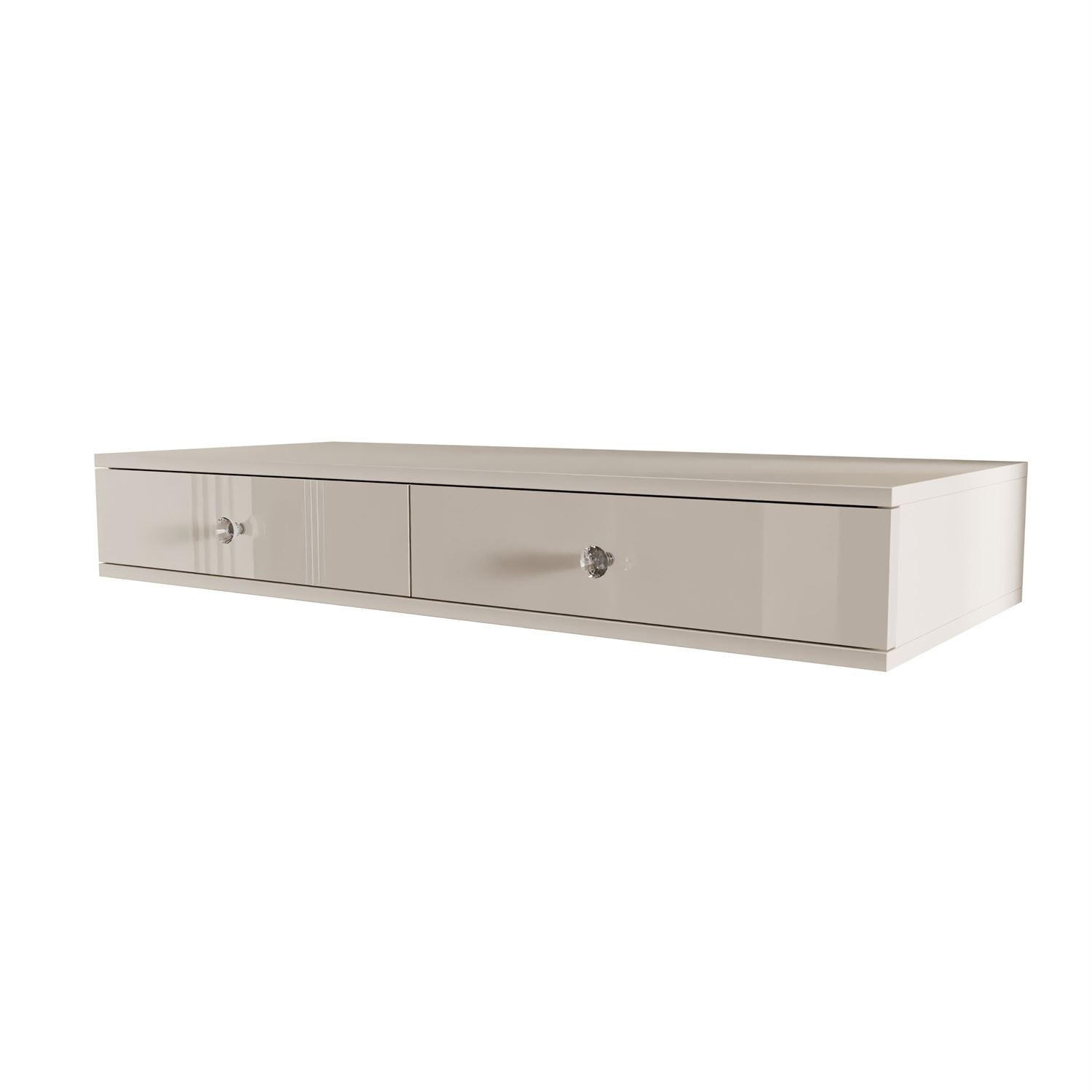 KONSOLE Glamour hängend mit Kristallgriff - Kaschmir, Holzwerkstoff (100/15/42cm) - Lookway