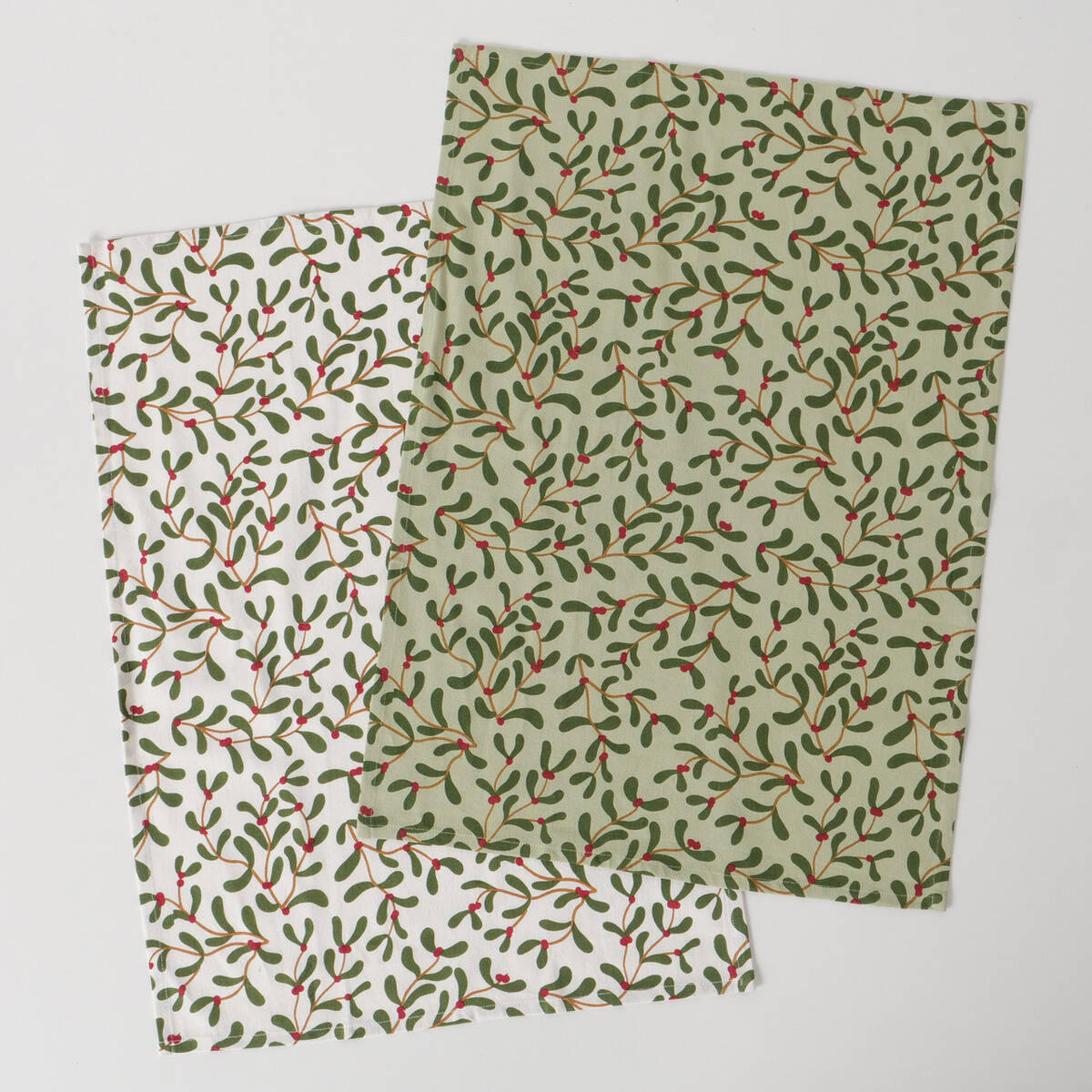 KÜCHENTÜCHER Mistletoe 50/70 cm, 2er-Set - Multicolor, Naturmaterialien (50/70cm) - Boltze Home