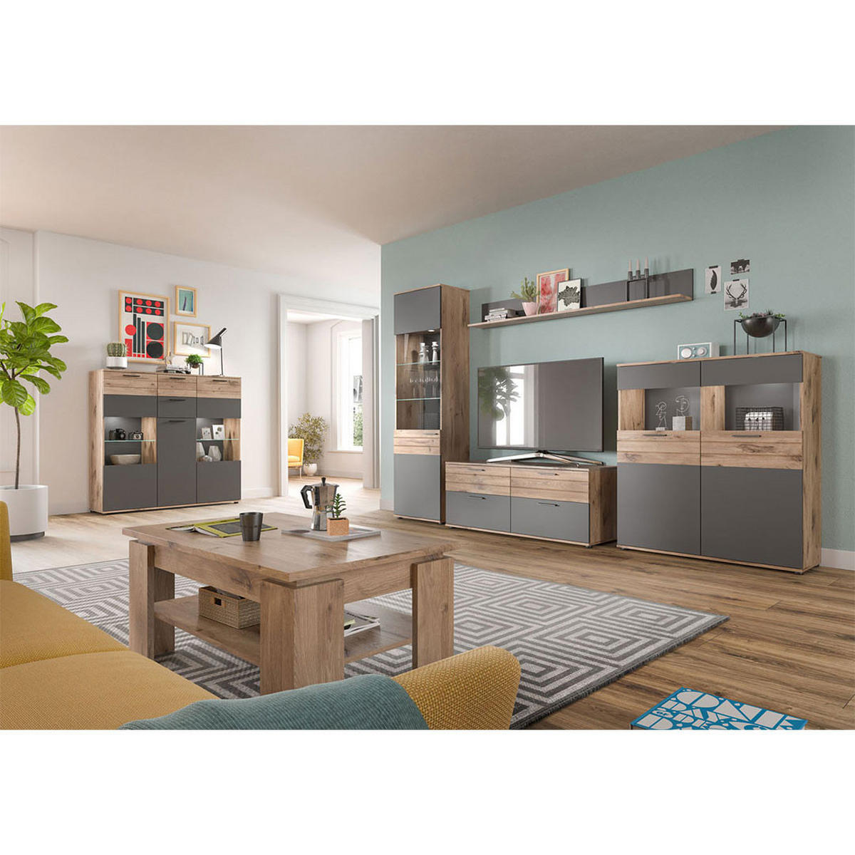 WANDREGAL Mason 20/180/21 cm - Eiche Wotan, Holzwerkstoff (180/21/20cm) - Xonox