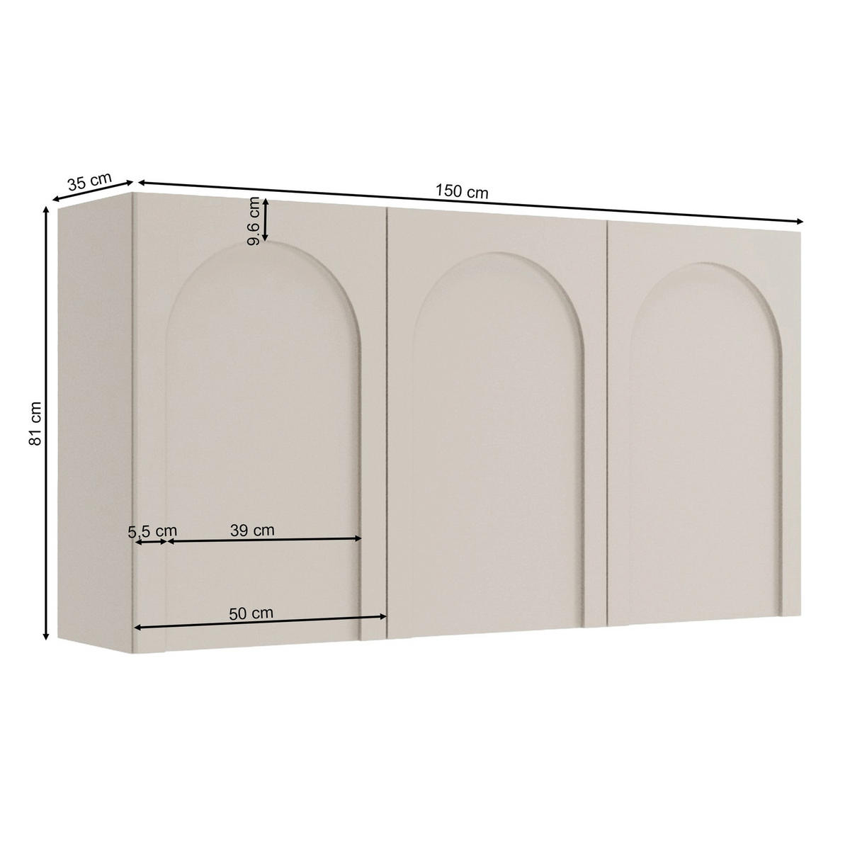 SIDEBOARD Arkadia 3-türig 150 cm - Dunkelbraun, Holzwerkstoff (150/81/35cm) - Selsey
