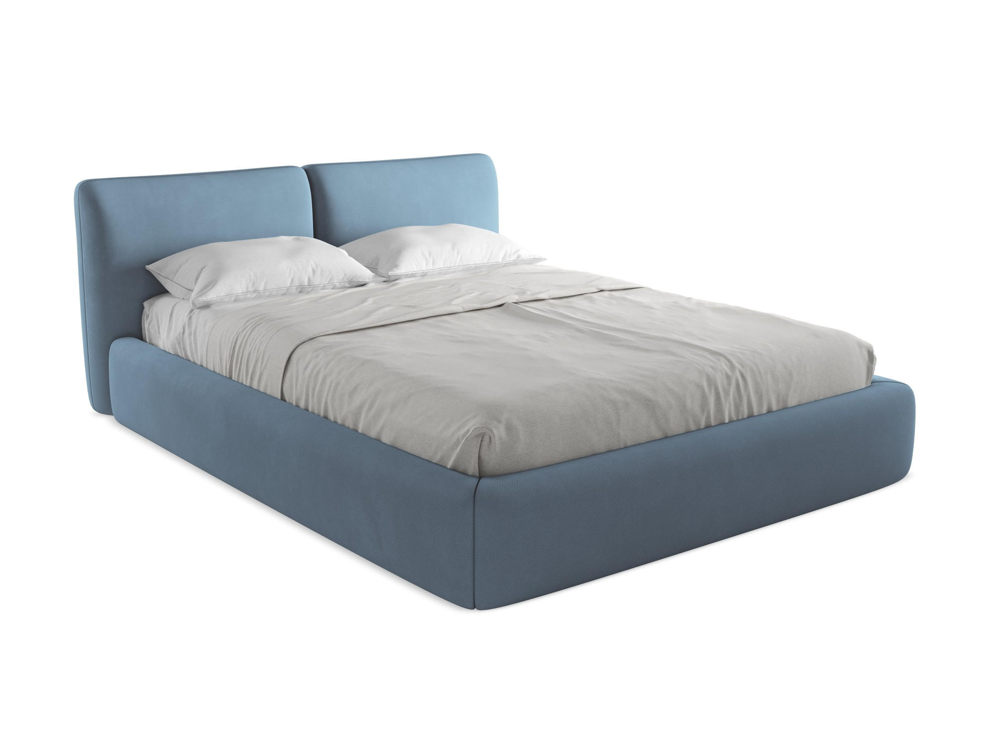 POLSTERBETT mit Bettkasten und Lattenrost 180x228 Blau - Blau/Blaugrau, Kunststoff/Textil (160/200cm) - Makamii