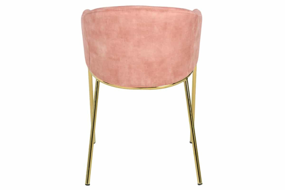 STUHL NOBLESSE Samt Rosé 80 cm - Goldfarben/Rosa, Textil/Metall (52/77/60cm) - riess-ambiente