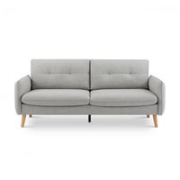 3-SITZER-SOFA Chloé Skandinavisches aus hellgrauem Stoff - Hellgrau/Akaziefarben, Holz/Holzwerkstoff (210/92/82cm) - Sicaan
