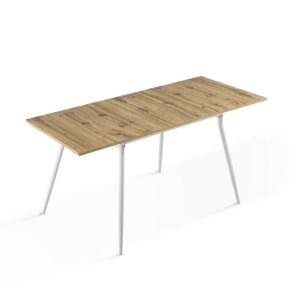 ESSTISCH LIO 120-160/80/76 cm - Weiß/Eiche Artisan, Holzwerkstoff/Metall (120/80/76cm) - B&D Home