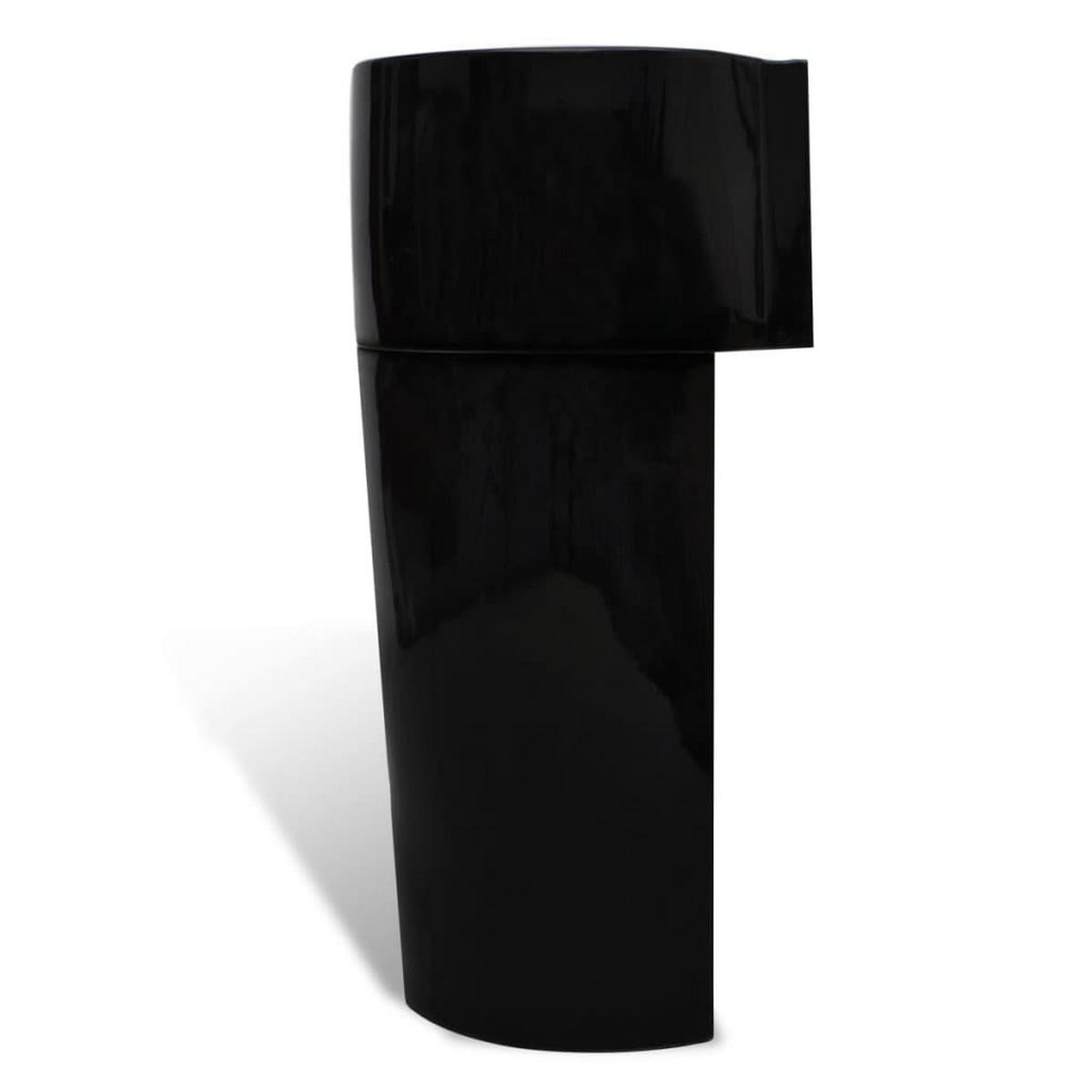STANDWASCHBECKEN Keramik Mit Loch Für Überlauf/Armatur Schwarz - Schwarz, Keramik (41.5/86/400cm) - vidaXL