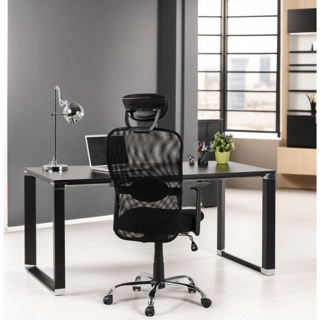 Thumbnail - Kadima Design Schreibtisch, Schwarz, Holz, Rechteckig,Rechteckig, Kufe, 160x74x80 cm, Arbeitszimmer, Schreibtische, Büro...
