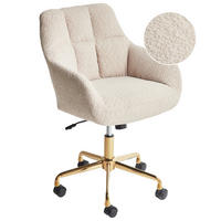 SCHREIBTISCHSTUHL Beige Palmdale - Beige/Goldfarben, Textil (58/87/61cm) - Beliani
