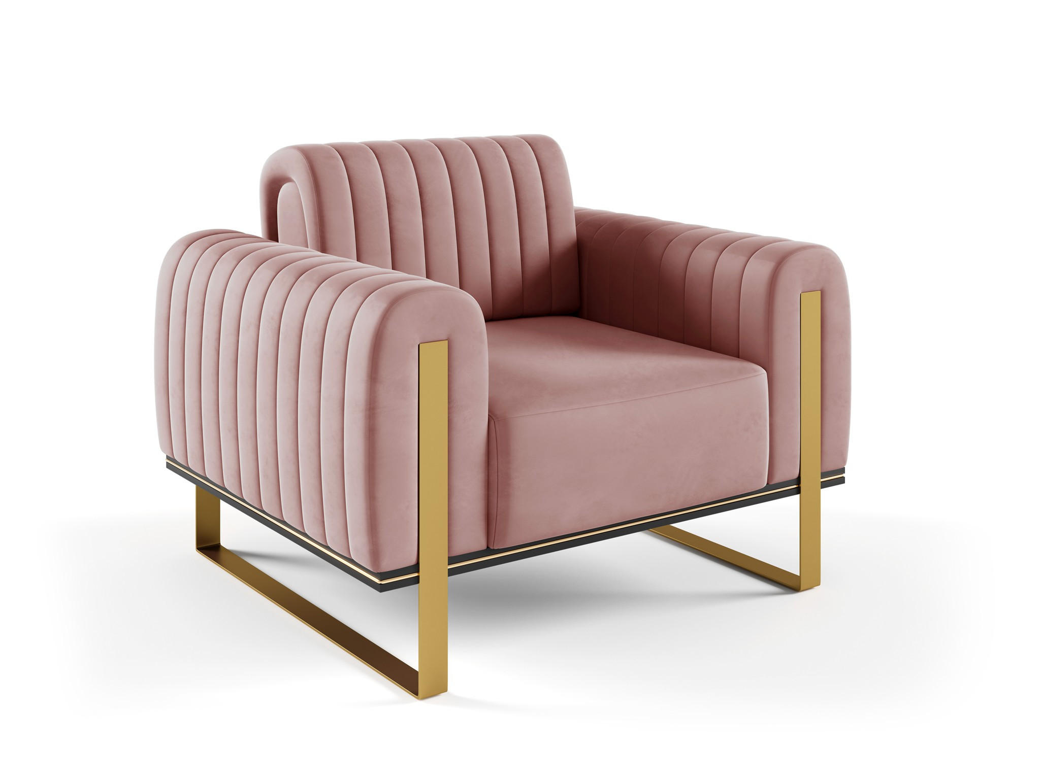 SESSEL Valerie - Altrosa, Holzwerkstoff/Textil (106/79/90cm) - Fun Möbel