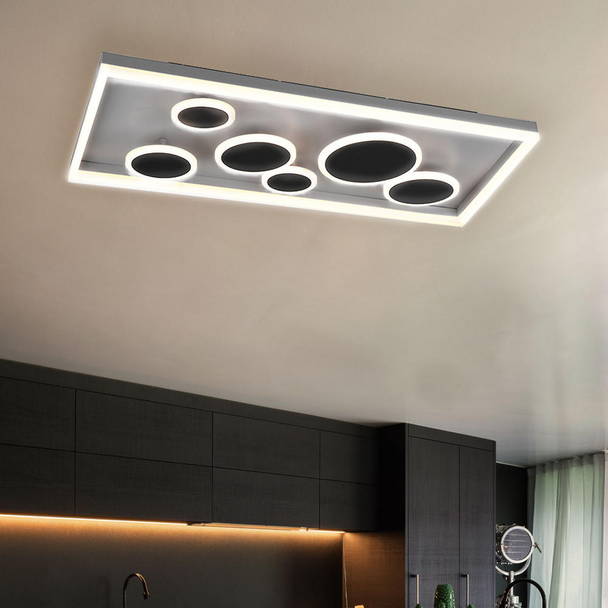 LED DECKENLEUCHTE Harriet Anthrazit - Anthrazit, Metall (80/40/9cm)