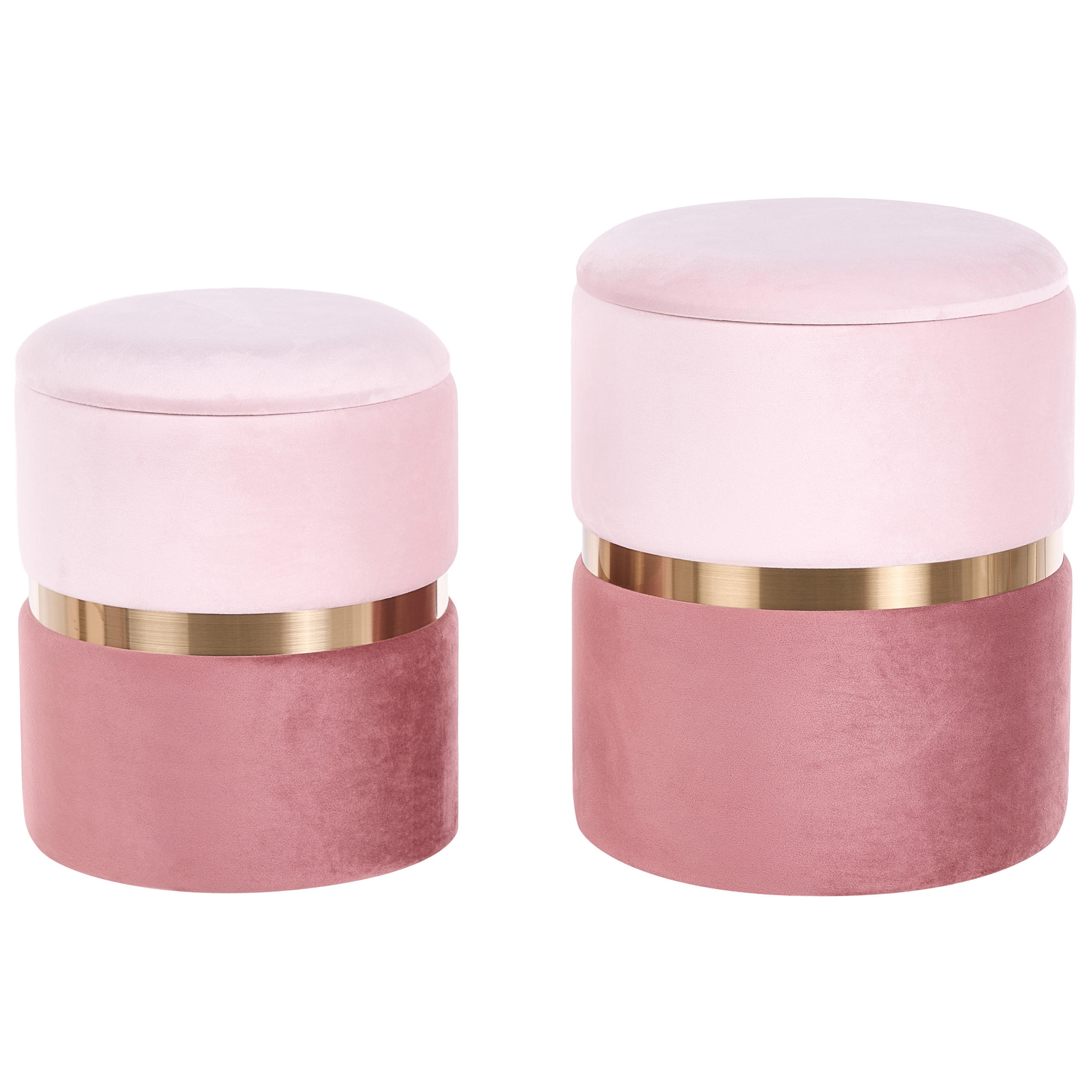 POUF Wichita 36/31/36/31/44/39 cm - Pink, Textil (36/44/36cm) - Beliani