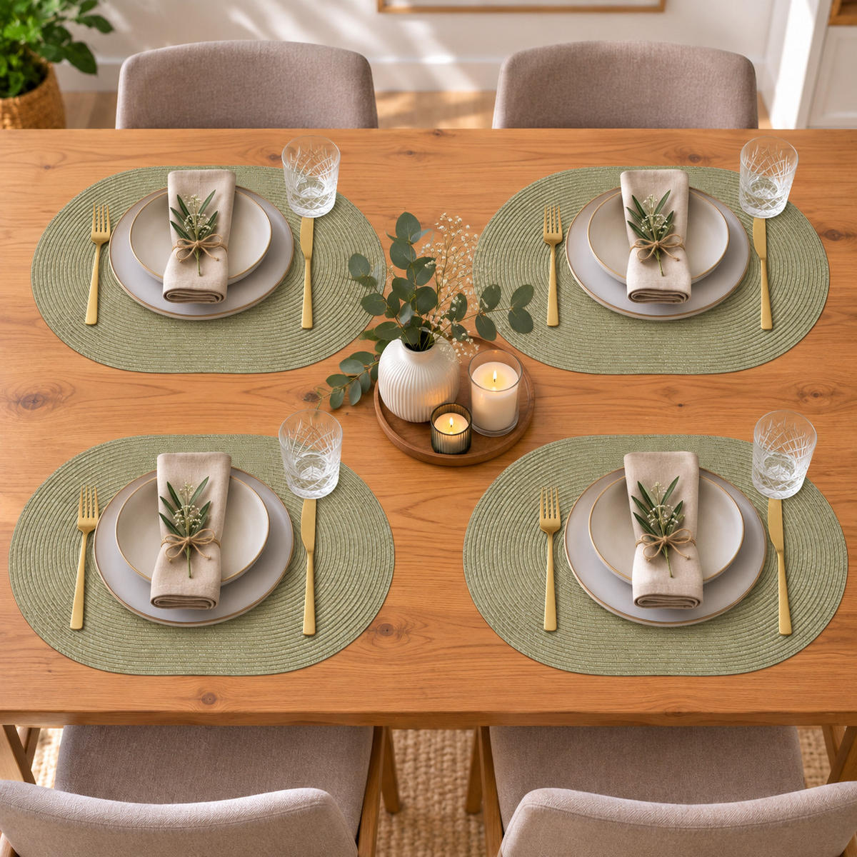 PLATZSET 4er Set Polypro Natur 45/30 cm - Naturfarben, Kunststoff (30/45cm) - TiborTex