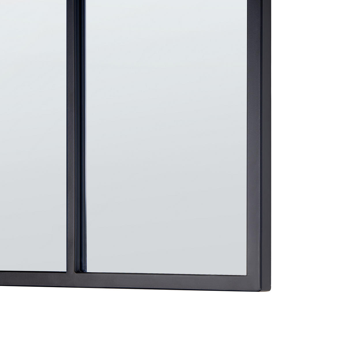 WANDSPIEGEL schwarz Fensteroptik 38/132 cm Camon - Schwarz, Metall (38/132/3cm) - Beliani