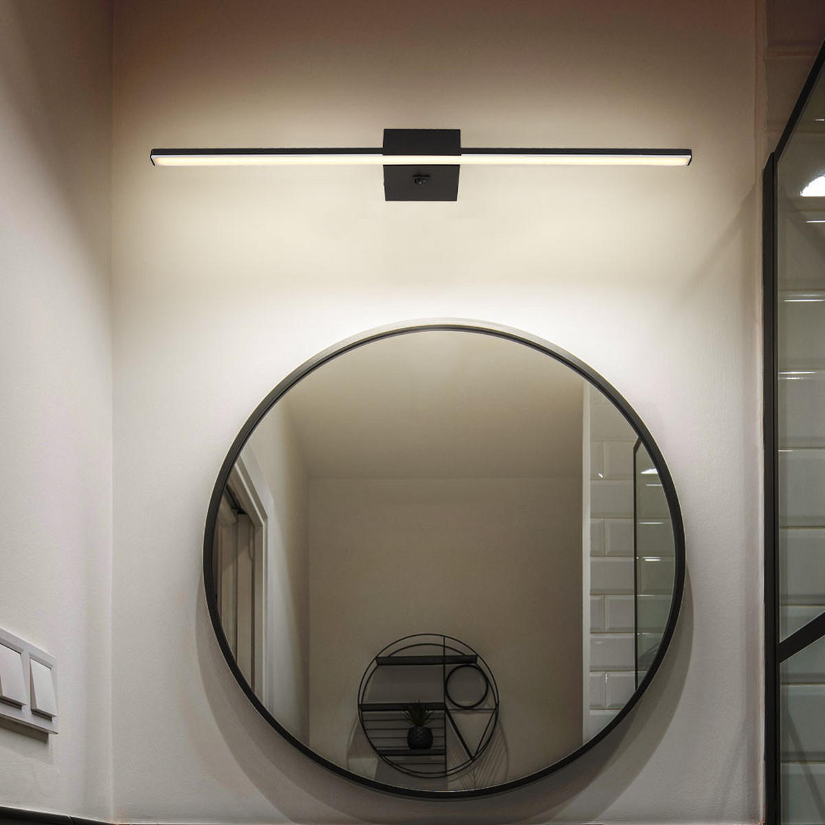 LED WANDLEUCHTE Metall Schwarz - Schwarz, Metall (61.5/3.7/61.5cm) - Globo Lighting