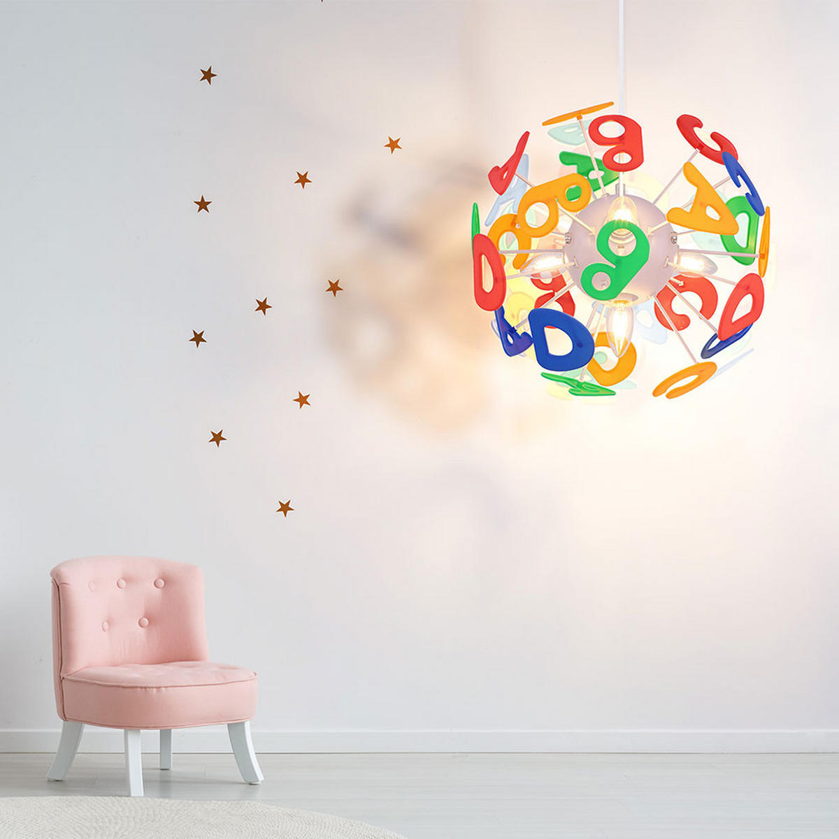 LED KINDERDECKENLEUCHTE LURRA Bunt - Multicolor, Kunststoff (35/35/120cm) - Globo Lighting