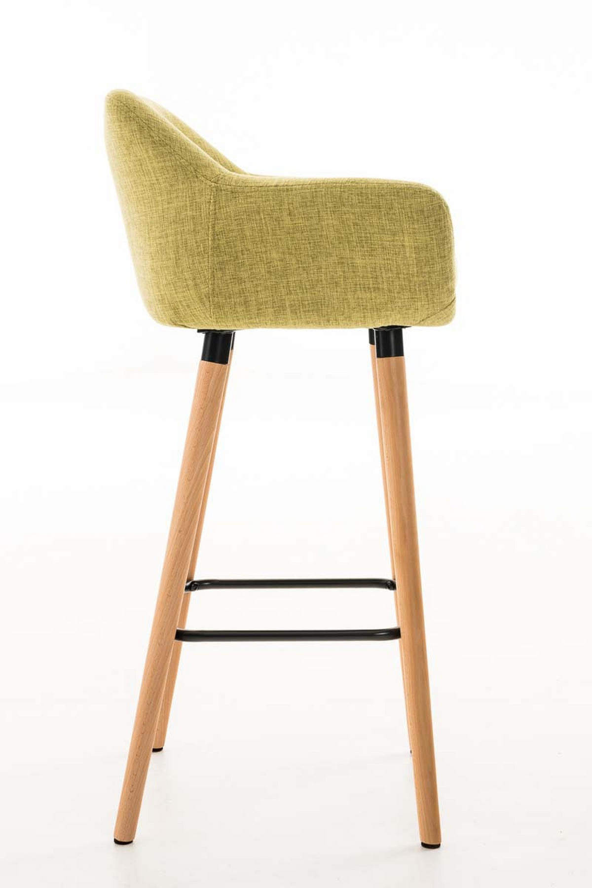 BARHOCKER Grande, 2er Set, Gestell Holz, Stoff Hellgrün - Braun/Grün, Holz/Textil (55/99/46cm) - TPFLiving