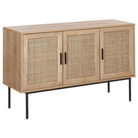 SIDEBOARD Heller Holzfarbton Pasco - Hellbraun/Schwarz, Holzwerkstoff (120/76/40cm) - Beliani