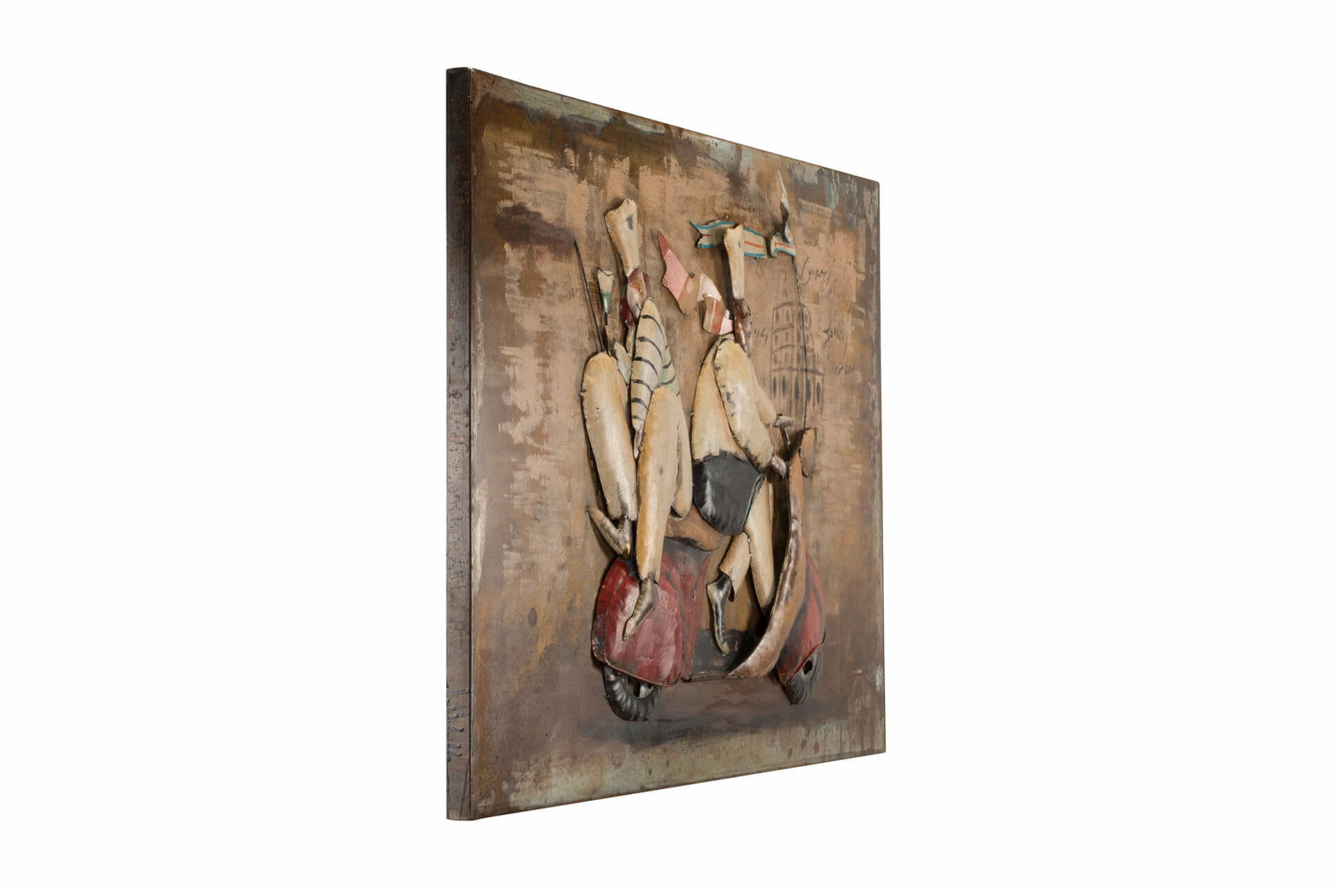 METALLBILD Rot 100/70 cm - Beige/Rot, Metall (4.6/70cm) - KUNSTLOFT
