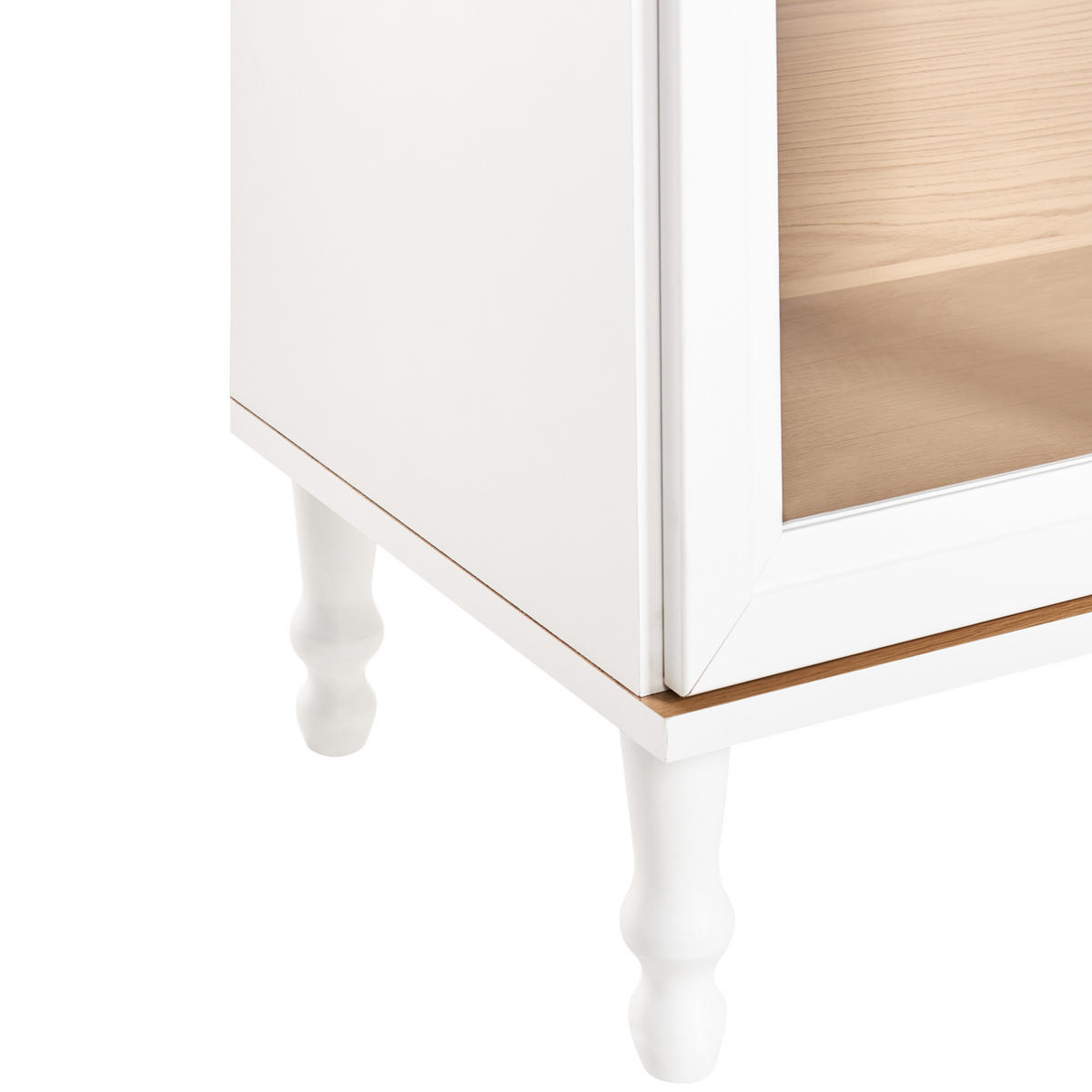 VITRÍNA se skleněnými dveřmi 80 cm Bílá Tingledale - bílá, kompozitní dřevo (80/151/40cm) - Beliani