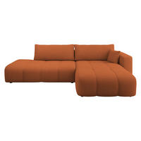 ECKSOFA Furyn O, Seite: Rechts - Schwarz/Bronzefarben, Holzwerkstoff/Kunststoff (262/145cm) - MIRJAN24