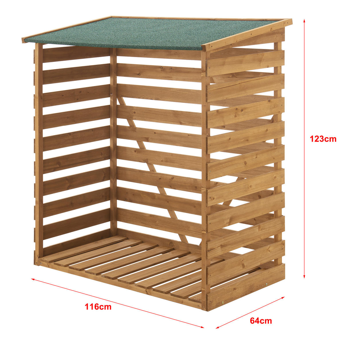 BRENNHOLZUNTERSTAND - Naturfarben, Holz (116/123/64cm) - [en.casa]