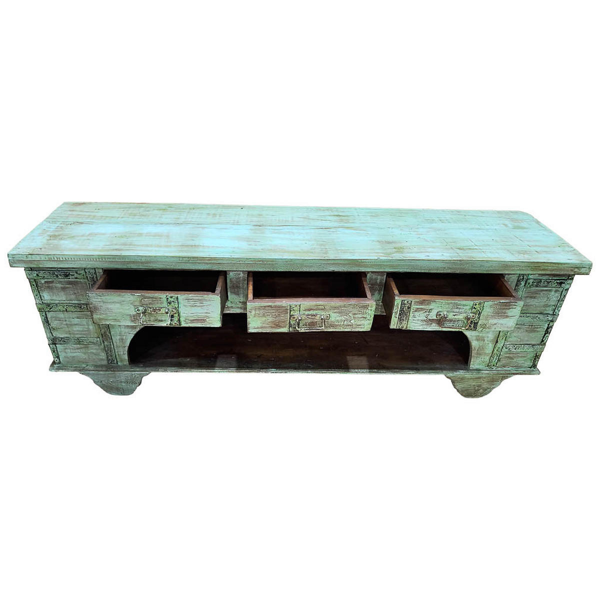 TV-LOWBOARD aus Holz, 175x45x57cm - Grün, Holz (175/57/45cm) - Wanderlust