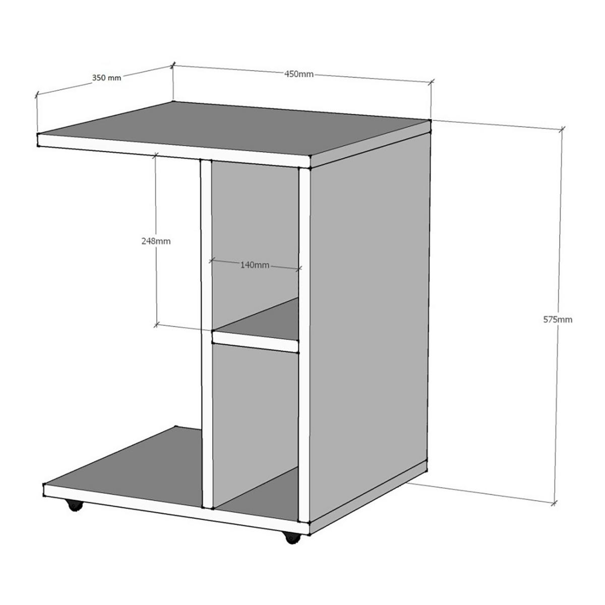 BEISTELLTISCH Brørup - Weiß, Holzwerkstoff (35/45/58cm) - [en.casa]