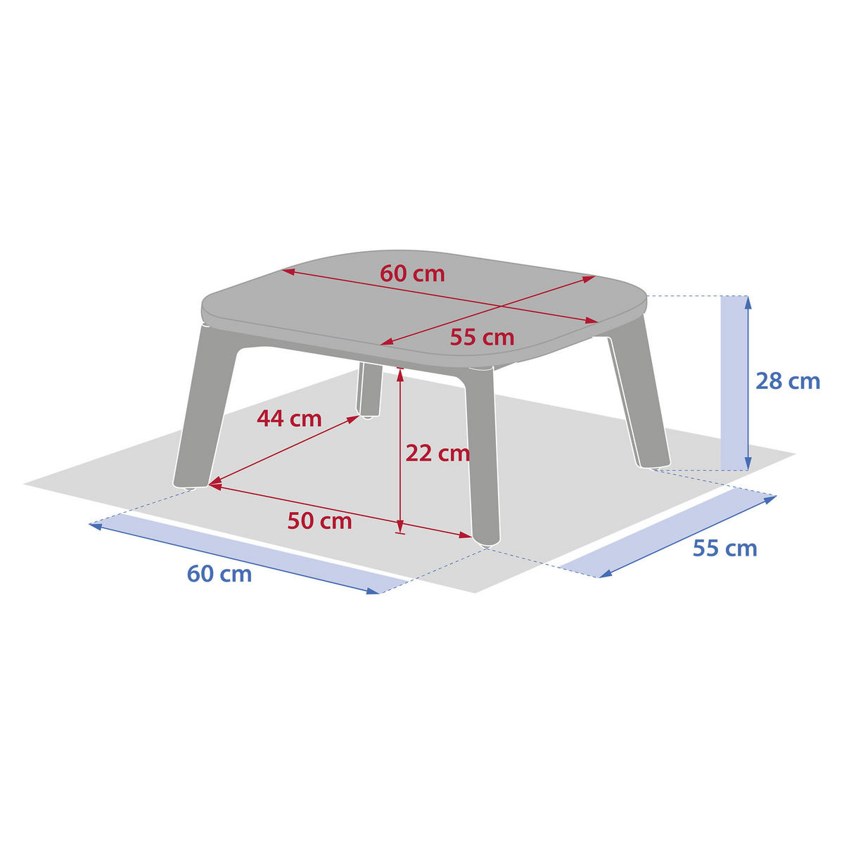 GARTENTISCH Manissa 60/55 cm - Braun, Metall (60/55/28cm)