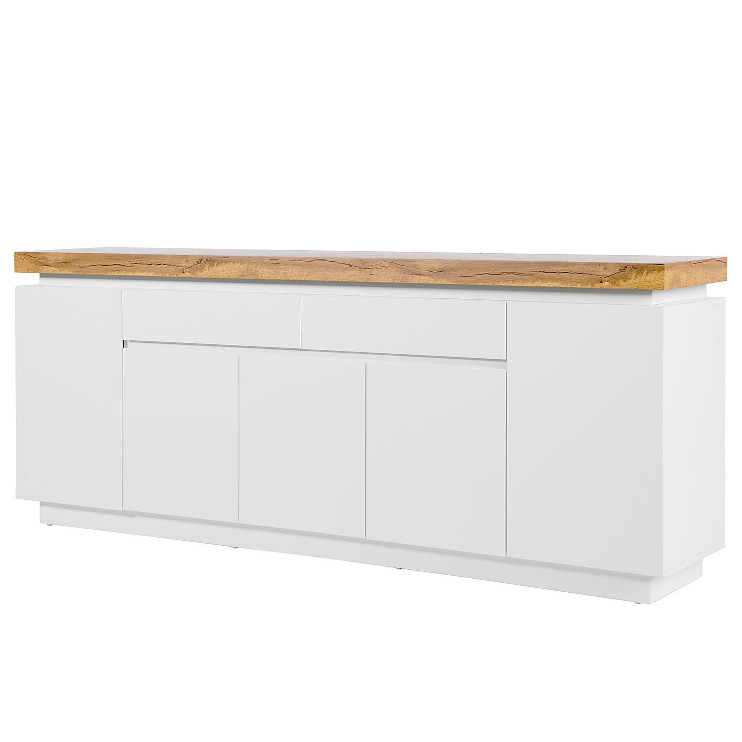 SIDEBOARD - inkl. Beleuchtung - Eichefarben/Weiß, Holzwerkstoff (200/80/40cm) - home24