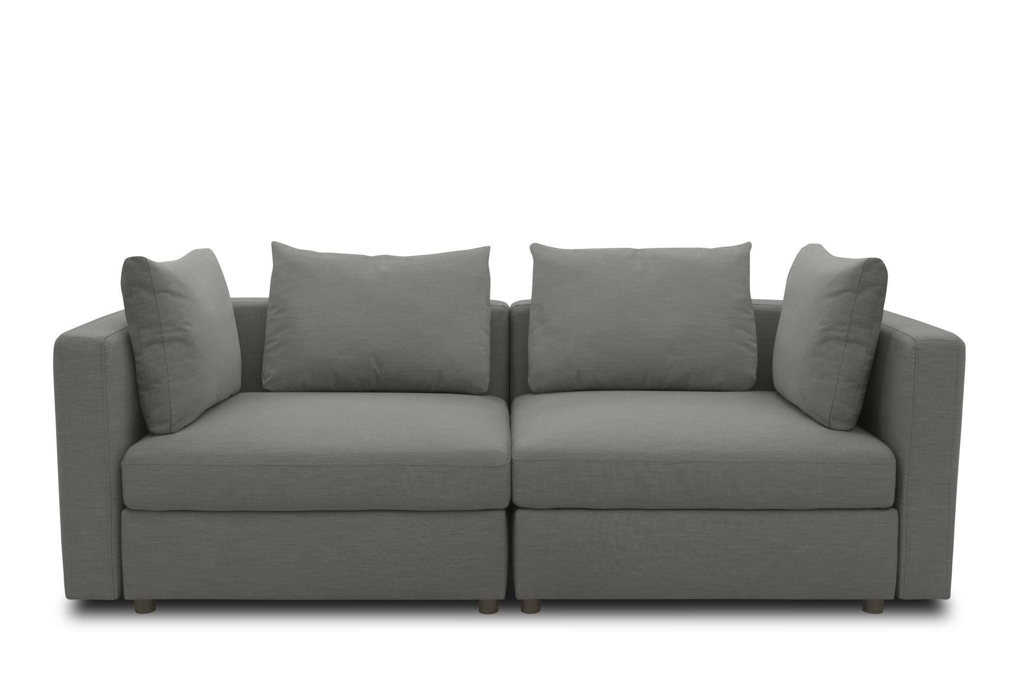 GARTENLOUNGE-SOFA 2-Sitzer Bozhana 220x67x96 Outdoorbezug in anthrazit - Anthrazit, Kunststoff (220/67/96cm) - 58aufmkessel