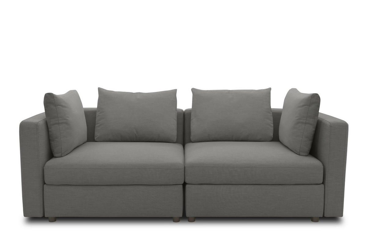 GARTENLOUNGE-SOFA 2-Sitzer Bozhana 220x67x96 Outdoorbezug in anthrazit - Anthrazit, Kunststoff (220/67/96cm) - 58aufmkessel