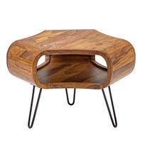 COUCHTISCH ORGANIC LIVING Sheesham rechteckig Natur, Schwarz 70cm - Schwarz/Braun, Holz/Metall (56/70/46cm) - riess-ambiente