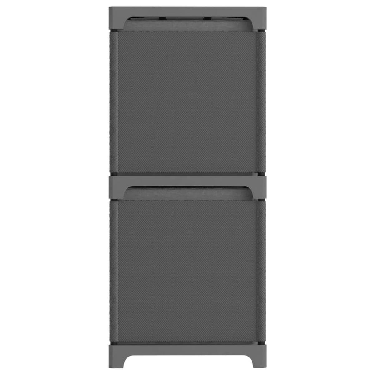 WÜRFELREGAL mit 6 Boxen Grau 103x30x72,5 cm Stoff - Grau, Textil (103/72.5/30cm) - furnicato