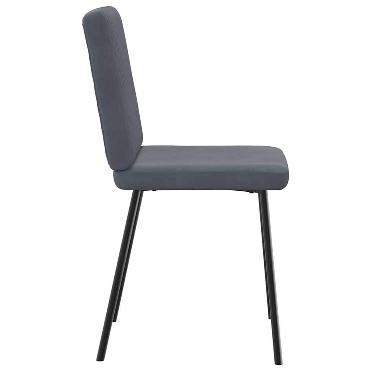 ESSZIMMERSTÜHLE 2 Stk. Dunkelgrau Samt 45*54*83cm - Dunkelgrau, Metall (45/83/54cm) - ZMH