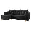 ECKSOFA Zako L - Schwarz/Naturfarben, Holz/Textil (238/138cm) - MIRJAN24