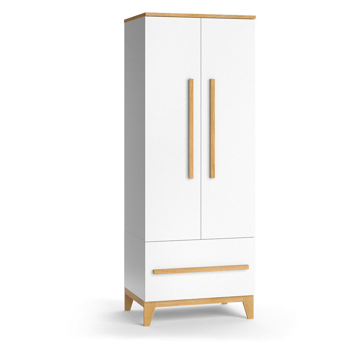 KINDERKLEIDERSCHRANK Malia Weiß 70 x 186.8 cm - Eichefarben/Weiß, Holzwerkstoff (70/186.8/53.4cm) - VitaliSpa