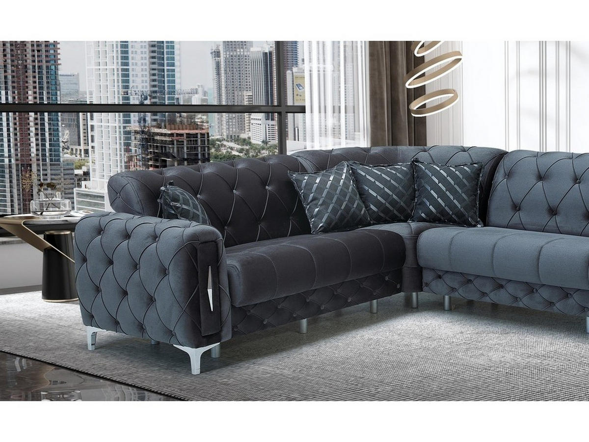 ECKSCHLAFSOFA Patna Antrazhit - Langer Schenkel Links - Anthrazit, Holzwerkstoff/Kunststoff (315/245cm)