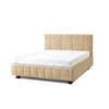 POLSTERBETT Reta 160x200 in Plüsch Sand - Creme, Holz - Letti Moderni