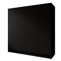 DREHTÜRENSCHRANK Gava mit vier, glatten Türen, Schwarz - Schwarz, Holzwerkstoff (200/200/51cm) - Beautysofa