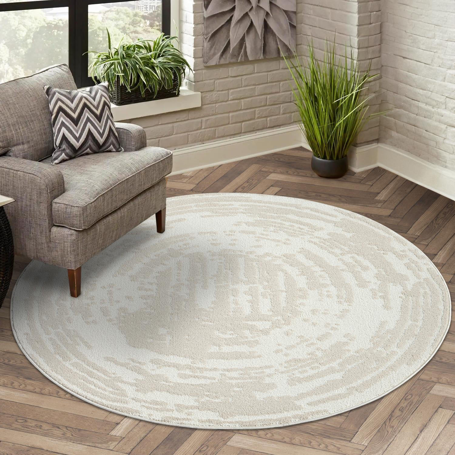 KURZFLOR-TEPPICH Flair 171 Beige 200x200 cm - Beige, Textil (200/200cm) - carpet city
