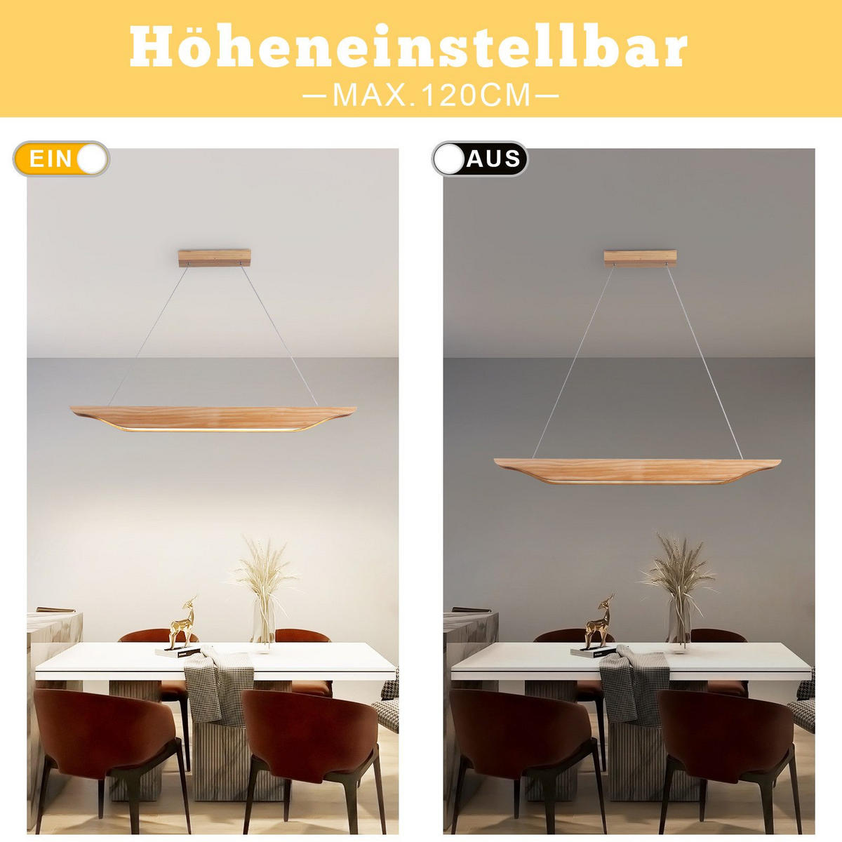 LED závěsné svítidlo Restuccia 90/8/130cm - barva jasanu, kov (90/8/130cm) - Nettlife