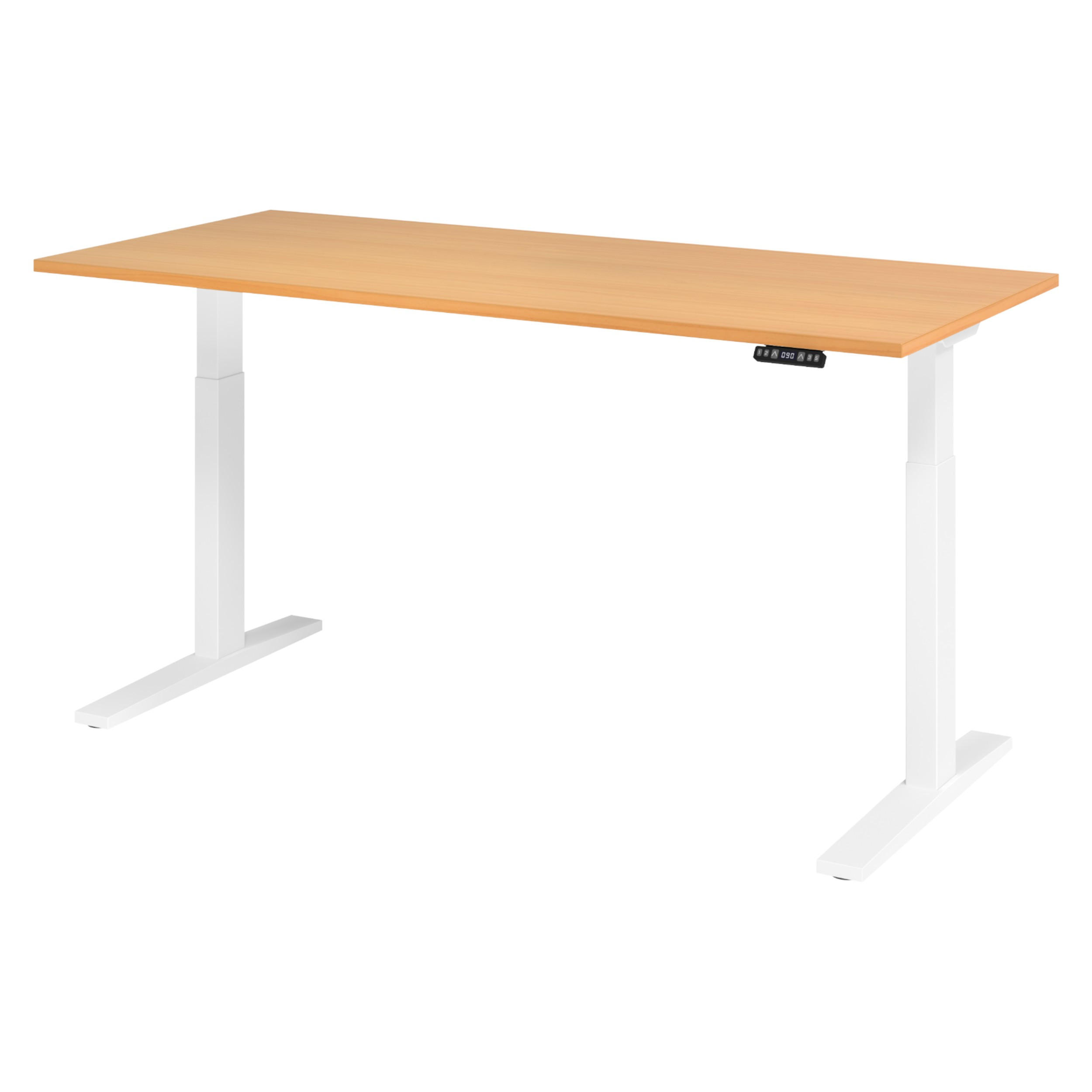 SCHREIBTISCH elektrisch XMKA 80/180/74 cm in Buchefarben/Weiß - Buchefarben/Weiß, Holzwerkstoff (80/180/74cm) - bümö