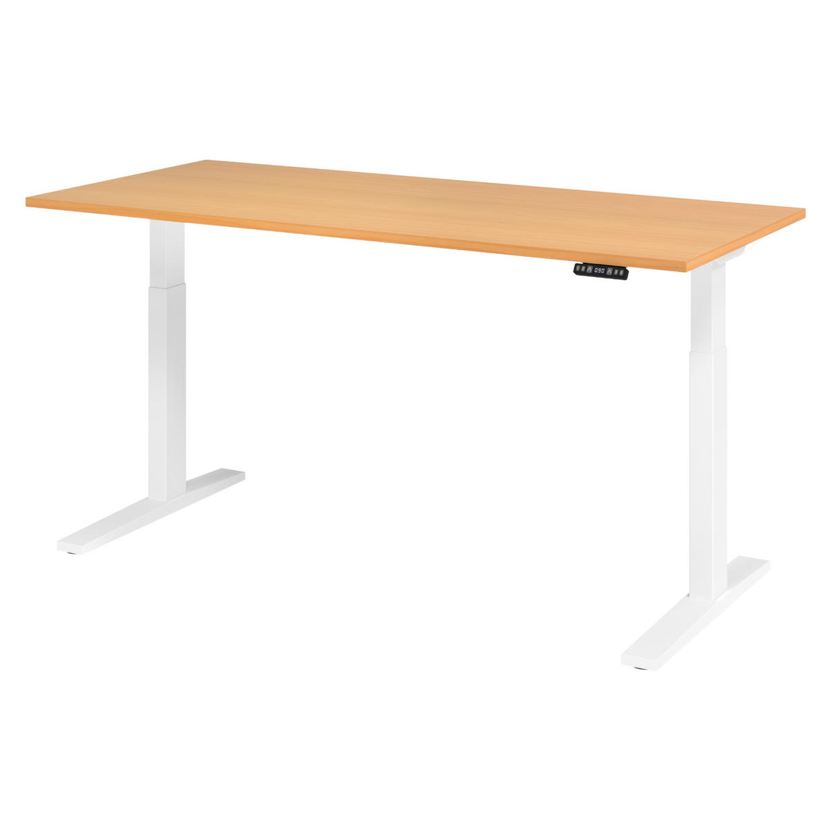 SCHREIBTISCH elektrisch XMKA 80/180/74 cm in Buchefarben/Weiß - Buchefarben/Weiß, Holzwerkstoff (80/180/74cm) - bümö