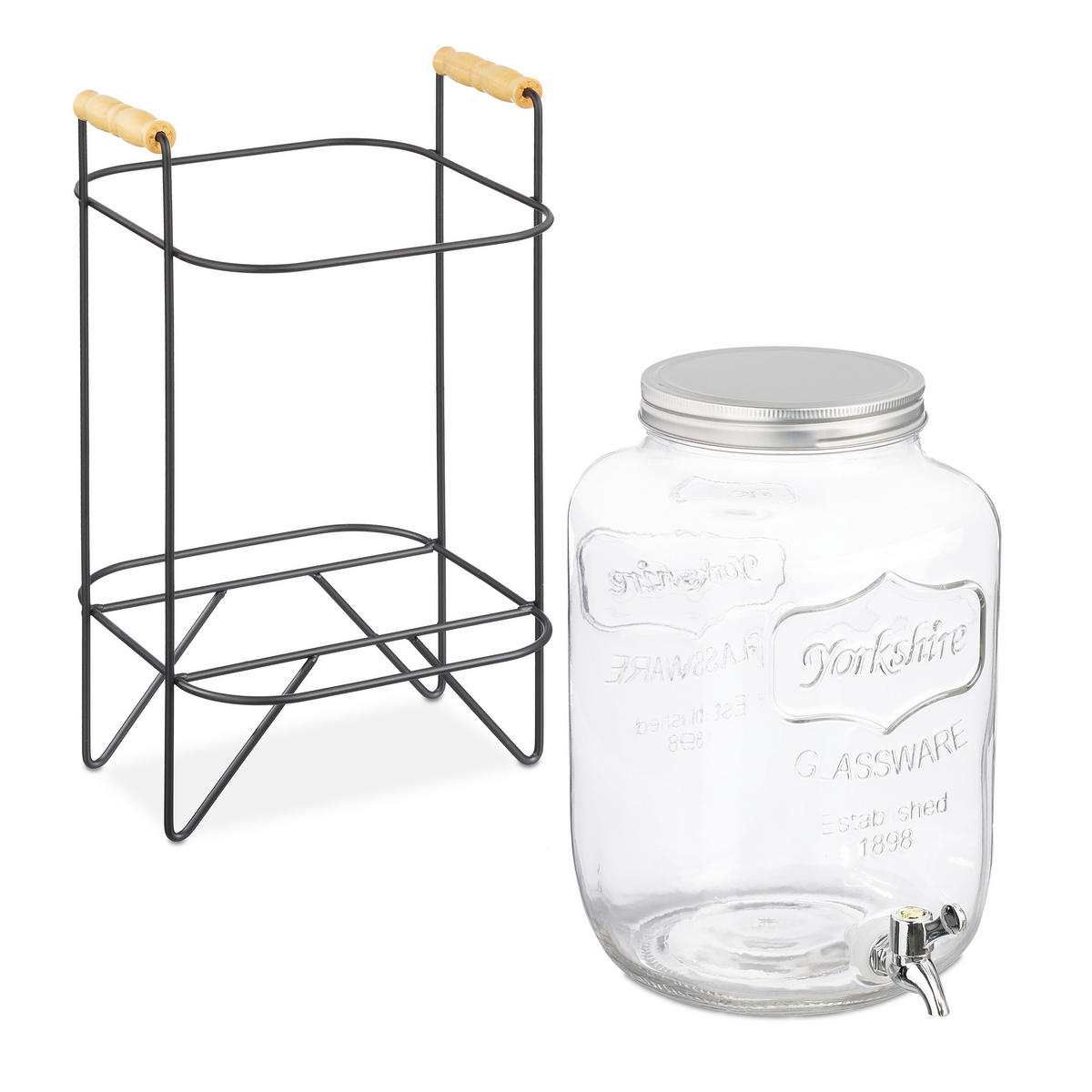 GETRÄNKESPENDER - Transparent, Glas/Kunststoff (8L) - Relaxdays
