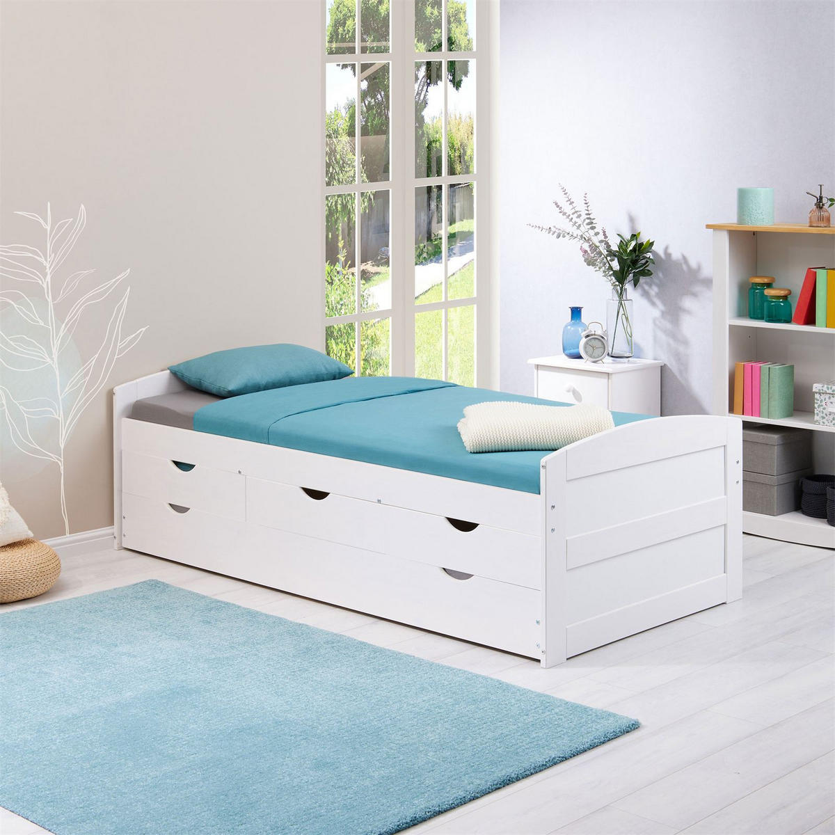 FUNKTIONSBETT JESSY 90x190 cm weiß - Weiß, Holz (98/63/194cm) - IDIMEX