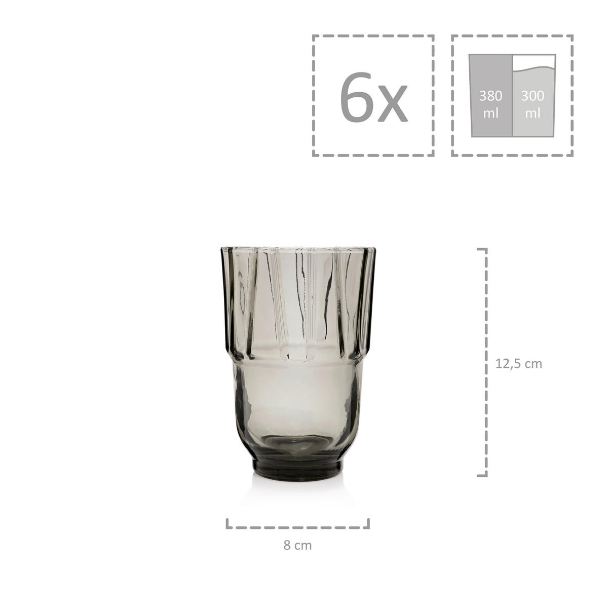 TRINKGLÄSER SET CASABLANCA (hoch) - 6 teilig - Multicolor, Glas - Sänger
