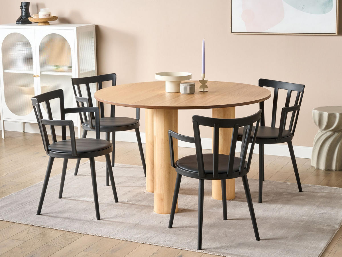 ESSZIMMERSTUHL 4er-Set Kunststoff Schwarz Morill - Schwarz, Kunststoff (45/77/52cm) - Beliani