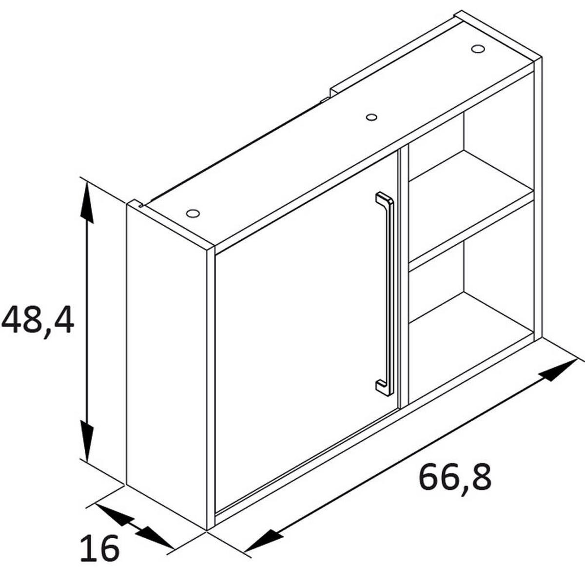 HÄNGESCHRANK Kella-80 - Grün, Holzwerkstoff (67/49/16cm) - Lomado