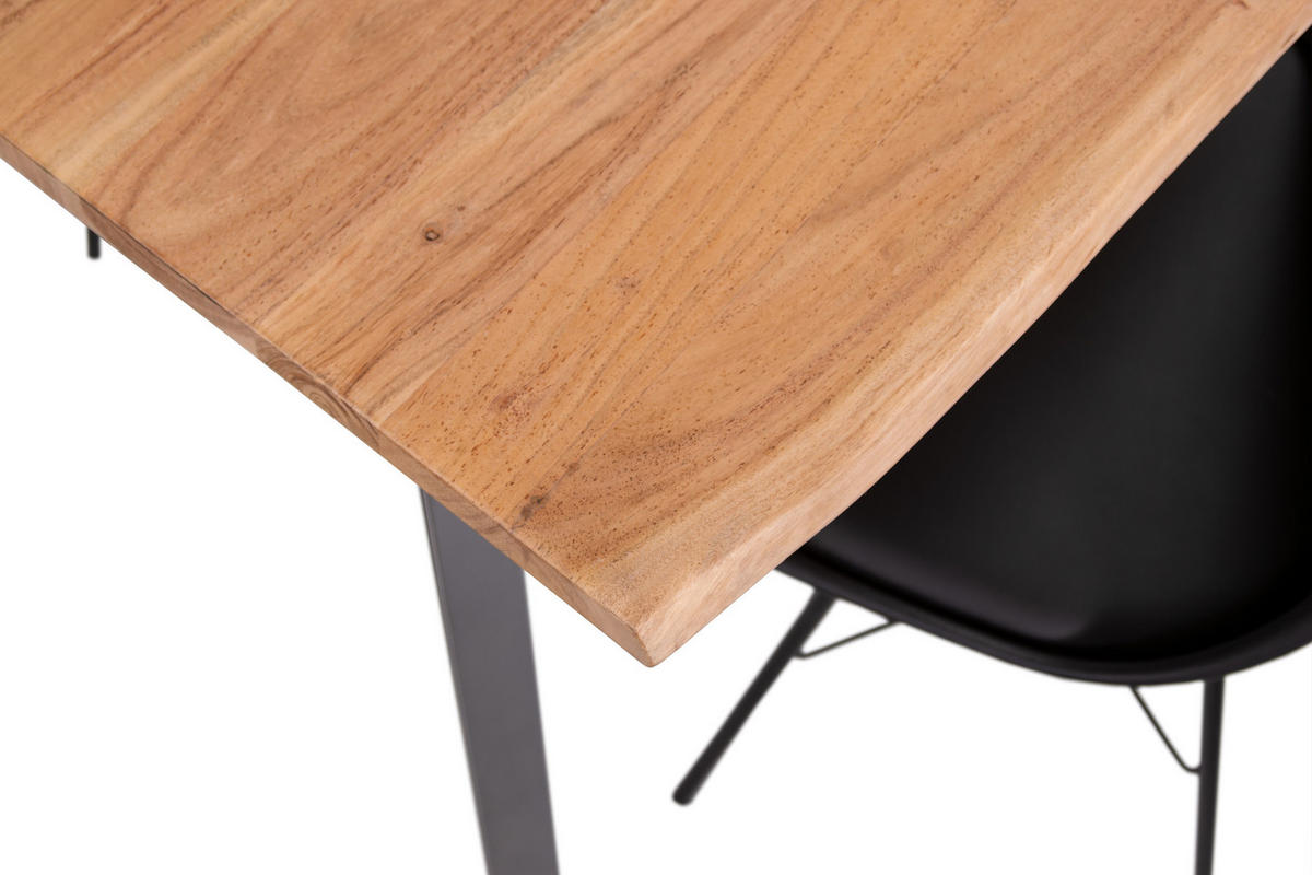 ESSTISCH CELIA - Beige/Silberfarben, Holz/Metall (80/80/77cm) - SAM