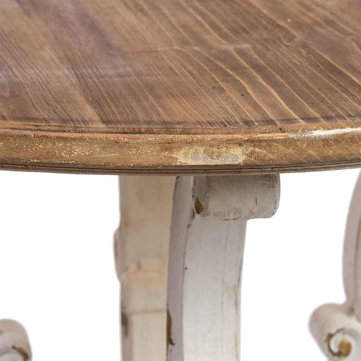 RUNDTISCH aus Holz mit gealtertem Finish D80x80x79h cm - Weiß, Holz (80/80/79cm) - Wanderlust